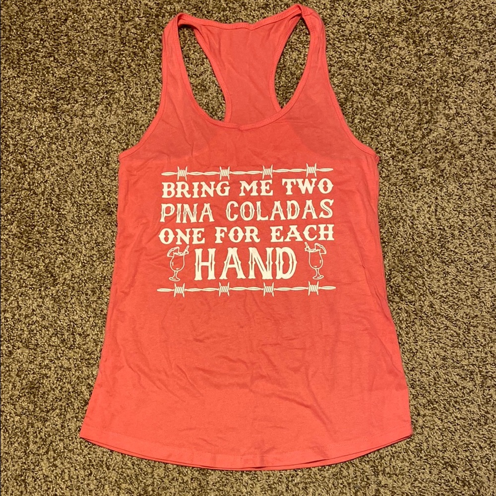 Pink Tank Top with garth Brooks lyrics